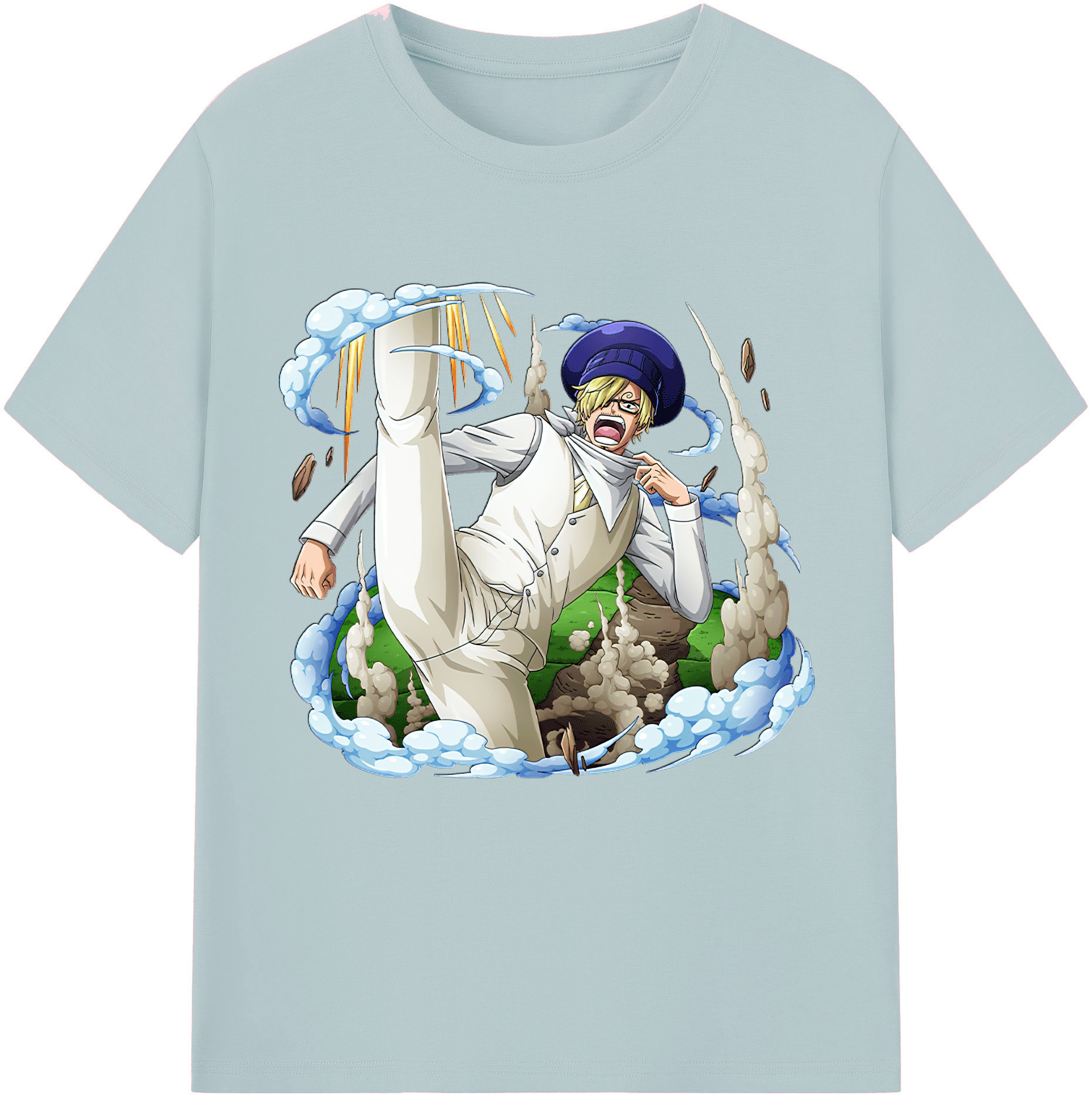 ワンピース サンジ ONE PIECE Sanji 綿100％半袖Tシャツ（フロントプリント）